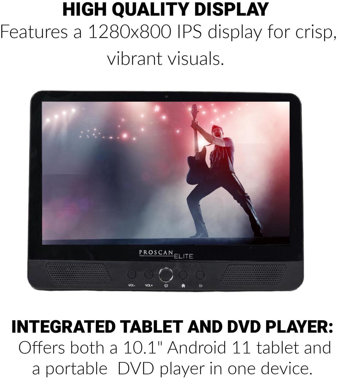 Alt view image 2 of 5 - PROSCAN Elite 10.1" Quad Core Tablet/Portable DVD Combo 2GB/32GB Android 11 PELTDV1029