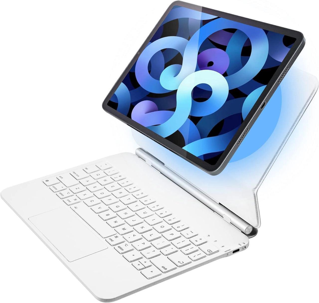Alt view image 2 of 5 - QUARK Keyboard Case for iPad 11th (A16, 2025) and 10th Gen (2022), Magic Keyboard Case for iPad 10.9 inch with Multi-Touch Trackpad, Backlit Keys (White)
