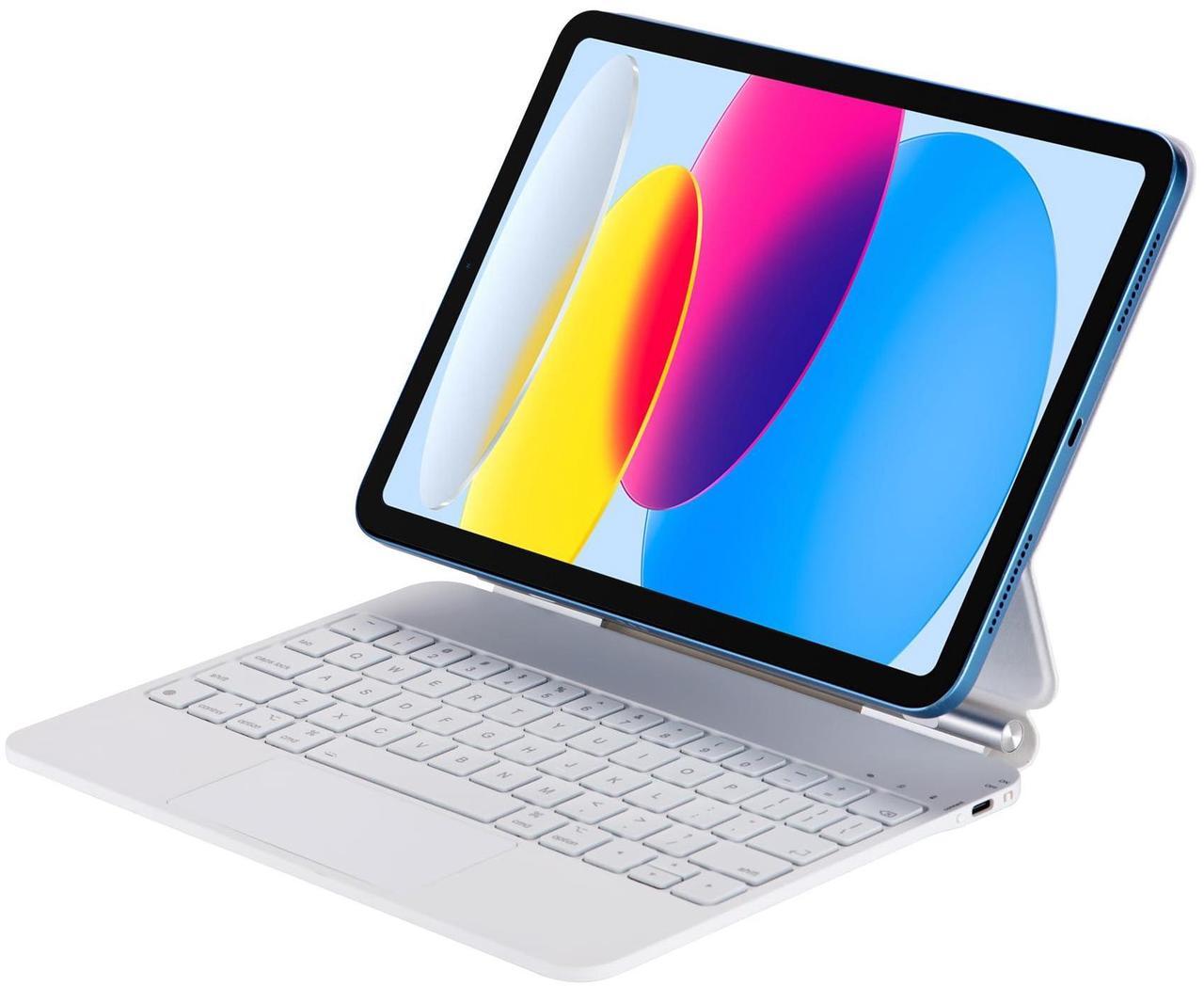 Main image of QUARK Keyboard Case for iPad 11th (A16, 2025) and 10th Gen (2022), Magic Keyboard Case for iPad 10.9 inch with Multi-Touch Trackpad, Backlit Keys (White)