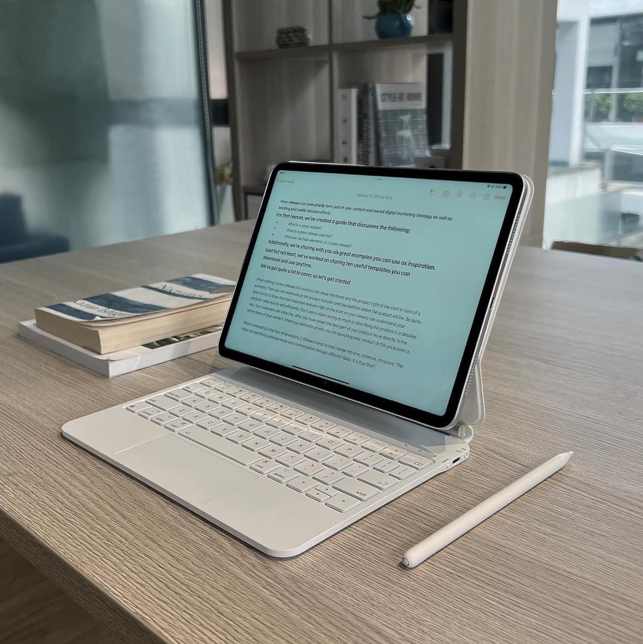 Alt view image 5 of 5 - QUARK Keyboard Case for iPad 11th (A16, 2025) and 10th Gen (2022), Magic Keyboard Case for iPad 10.9 inch with Multi-Touch Trackpad, Backlit Keys (White)