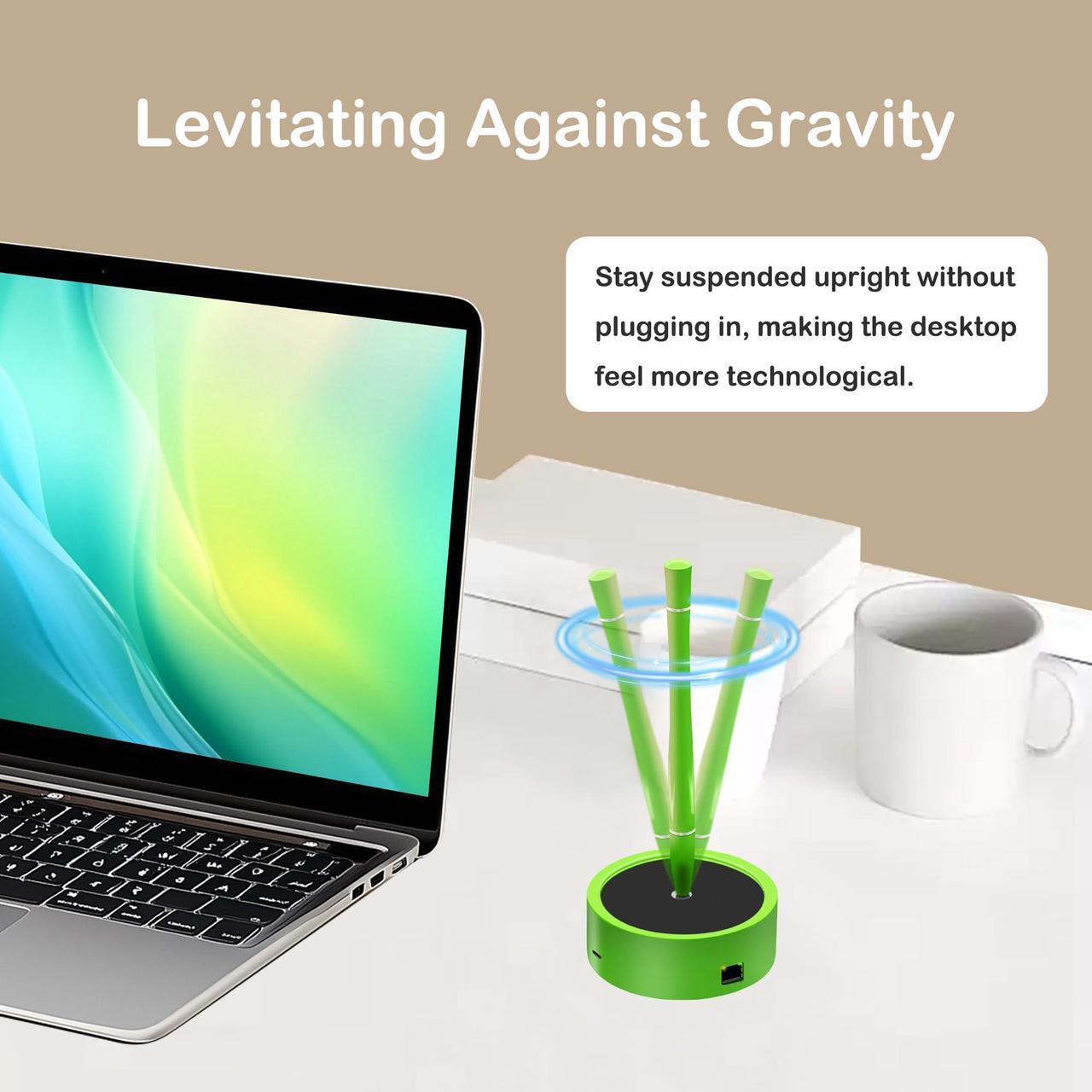 Alt view image 3 of 5 - Magnetic Levitating Pen Equipped with Docking Station, 3 in 1 USB-C Hub with 1000Mbps Ethernet, Multifunctional Floating Pen with USB3.0 Port, Good Desk Accessories