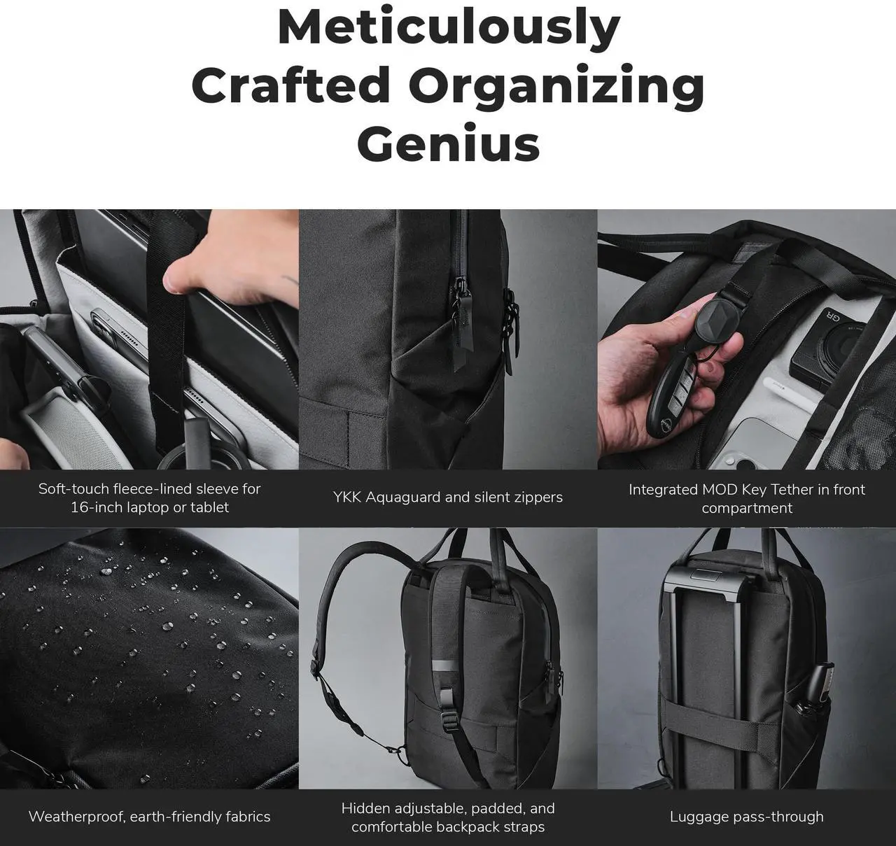 Alt view image 5 of 5 - ALPAKA Bravo Totepack Axoflux Green 300D - Convertible Tote and Backpack For Men and Women -13 Liters, Fits a 16-Inch Macbook Pro - Weatherproof Fabric Helps Ensure Optimal Protection