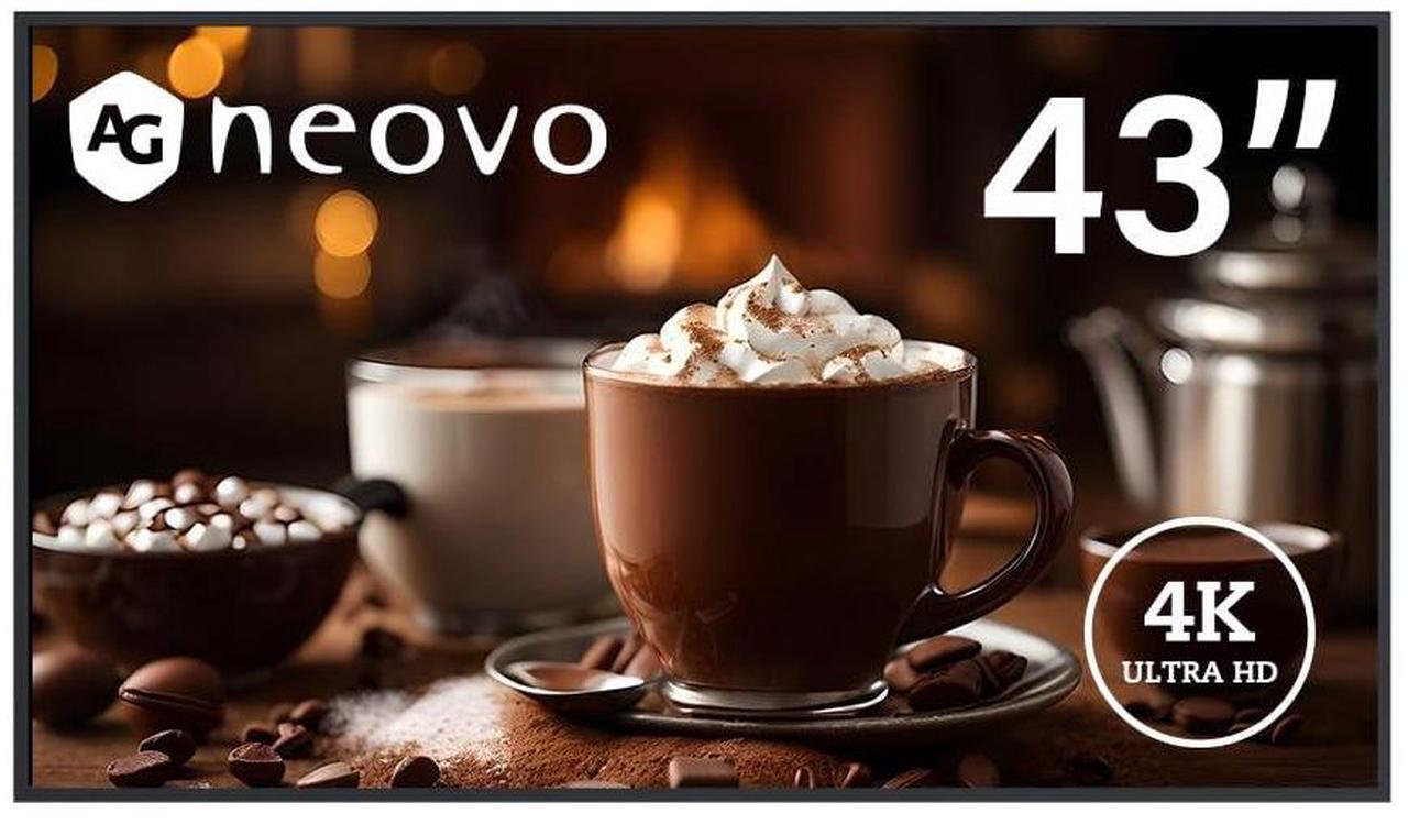 Main image of AG Neovo DS4351U 43'' Commercial Digital Signage Display for Business, All-in-one, 4K UHD, 500 nits, HDMI, USB, LAN, WiFi, 3-Year Waranty, 24/7 Operation, Portrait and Landscape