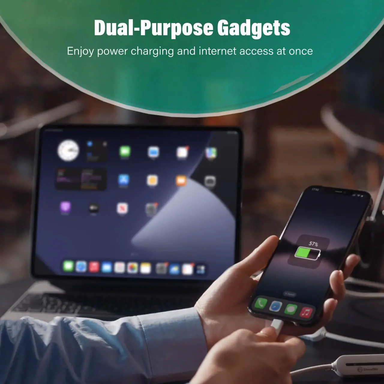 Alt view image 3 of 5 - GlocalMe UniCord Charging Cable with 4G WiFi Mobile Hotspot and 8GB Datas + UPP 4G LTE Portable WiFi Hotspot Device for Travel