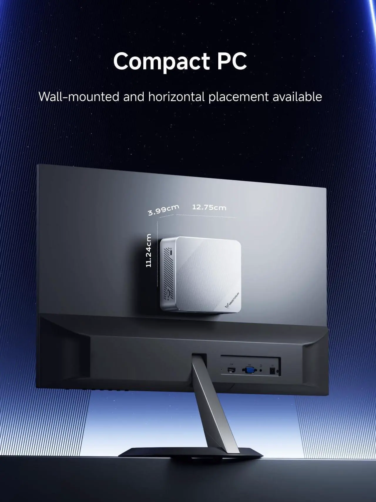 Alt view image 5 of 5 - MINISFORUM Mini PC UN150P,Intel Twin Lake N150,16 GB DDR4 512GB M.2 2280 PCIe/SATA SSD + 2.5" SATA + TF Solt,USB3.2 (PD & DP),2*HDMI,2.5G RJ45, WiFi6