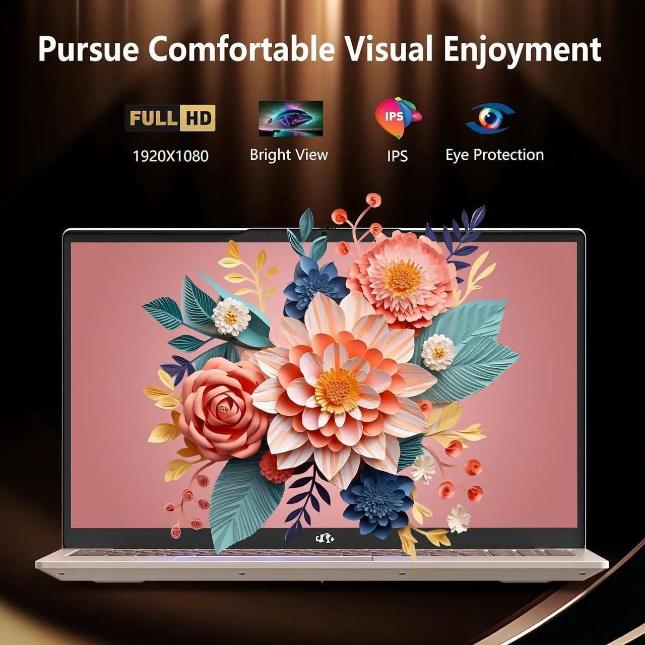 Alt view image 2 of 5 - NIMO 15.6 FHD Student Laptop, 16GB RAM, 1TB SSD, Intel Pentium Quad-Core N100(Beat to i3-1115G4, Up to 3.4GHz), Type-C 65W, Backlit Keyboard, Fingerprint, WiFi 6, Rose Gold