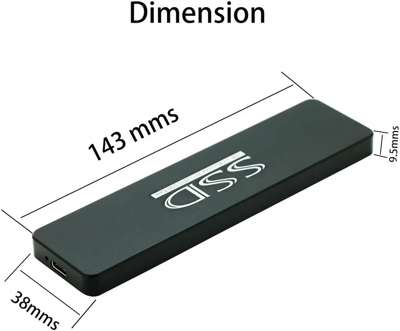 Alt view image 2 of 5 - Sintech USB 3.2 External Case,USB Type C Enclosure,Compatible with 28Pin MacBook Air(Mid 2013-2016) and PRO(Late 2013 - Mid 2015) SSD,Support nVME with ST-NGFF2013 (Black)