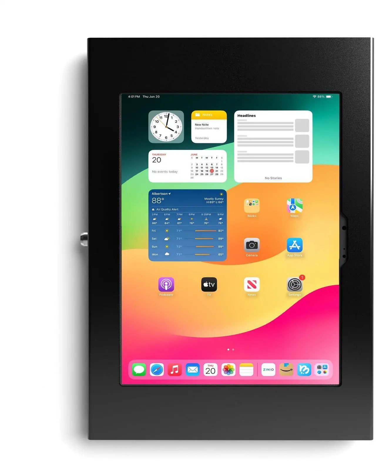 Alt view image 2 of 5 - TABcare Locking Anti-Theft Metal Case for iPad Pro 13" for Kiosk, POS, Store, Show Display, Time Clock (Black, iPad Pro 13)