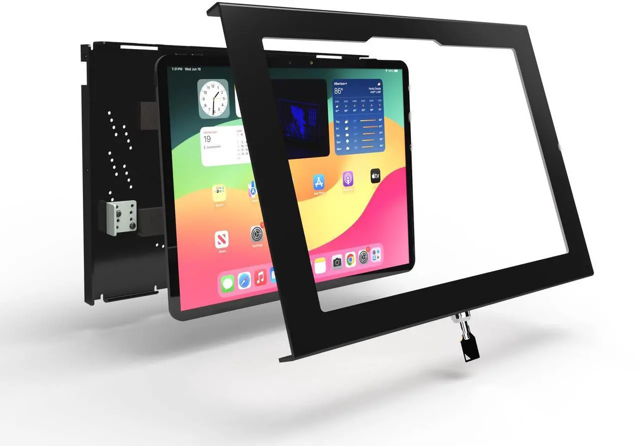 Alt view image 3 of 5 - TABcare Locking Anti-Theft Metal Case for iPad Pro 13" for Kiosk, POS, Store, Show Display, Time Clock (Black, iPad Pro 13)