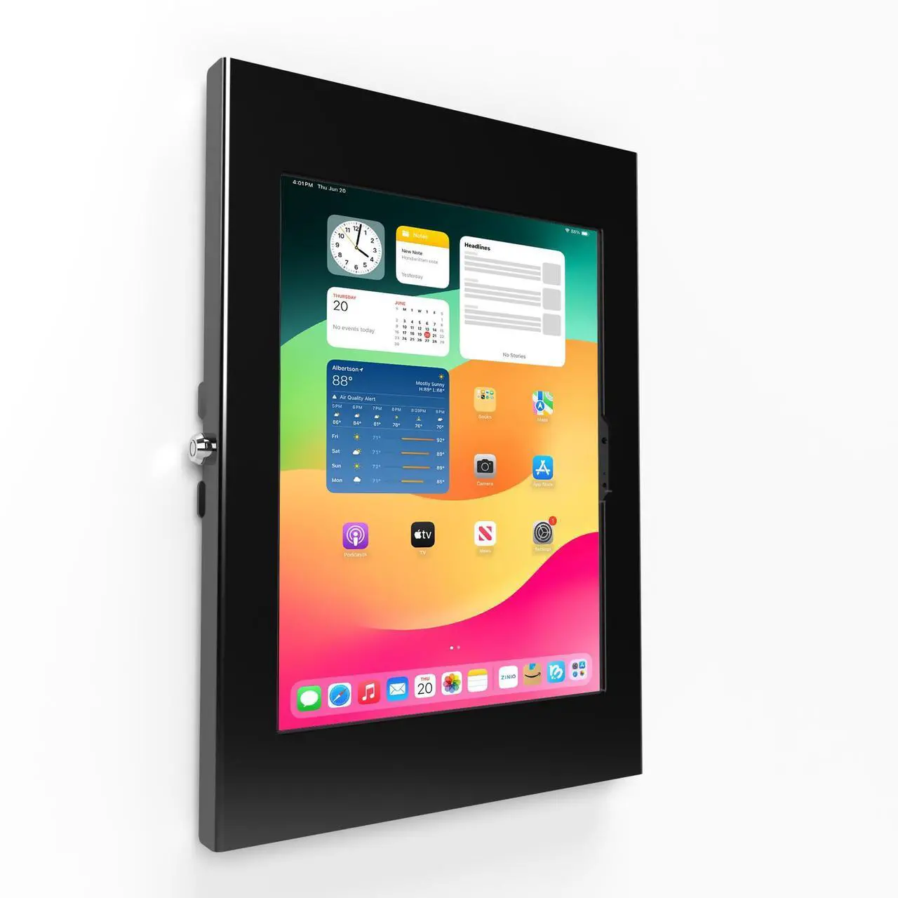 Alt view image 5 of 5 - TABcare Locking Anti-Theft Metal Case for iPad Pro 13" for Kiosk, POS, Store, Show Display, Time Clock (Black, iPad Pro 13)