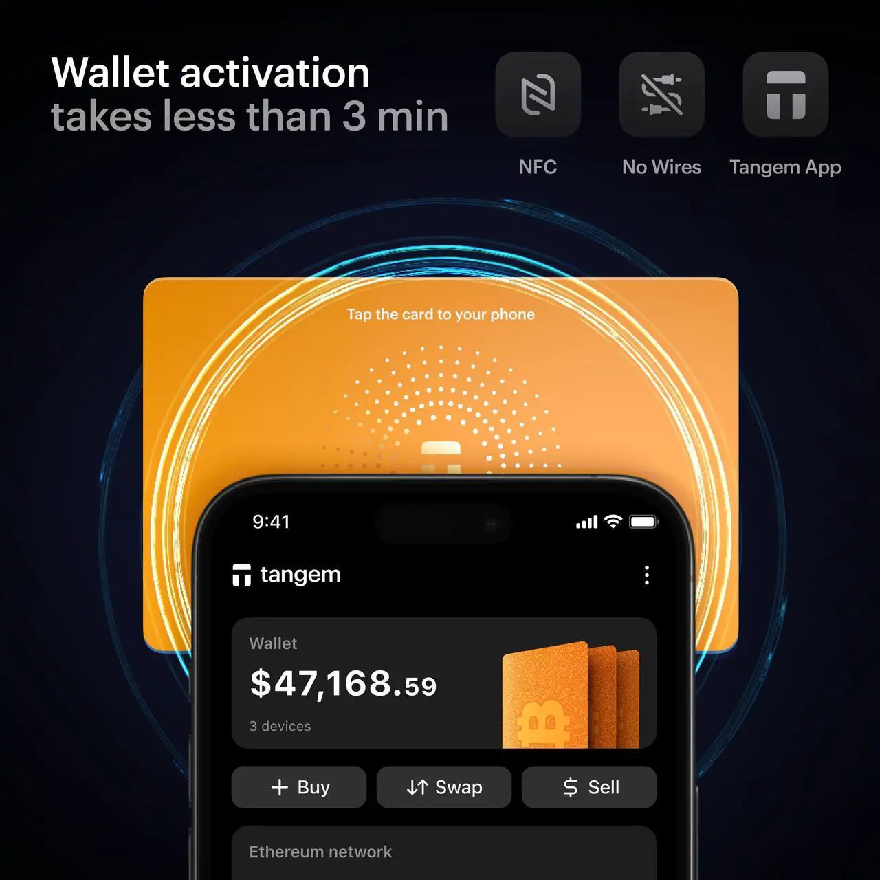 Alt view image 5 of 5 - TANGEM Wallet - Secure Crypto Wallet (Bitcoin collection)
