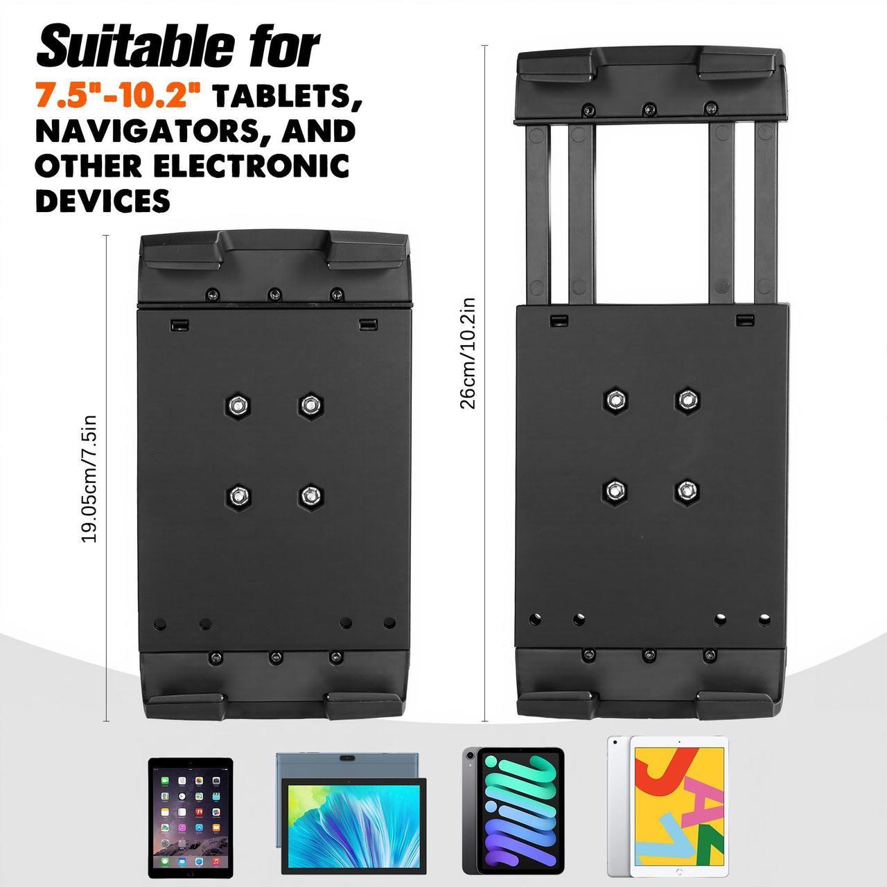 Alt view image 3 of 5 - VINmounts Aluminum Heavy Duty Tablet Mount for Truck, Drill Base Tablet Holder for Car, Compatible with 7.5''-10.2'' Tablets/iPad, iPad Car Mount for Truck, Boat, Dashboard.