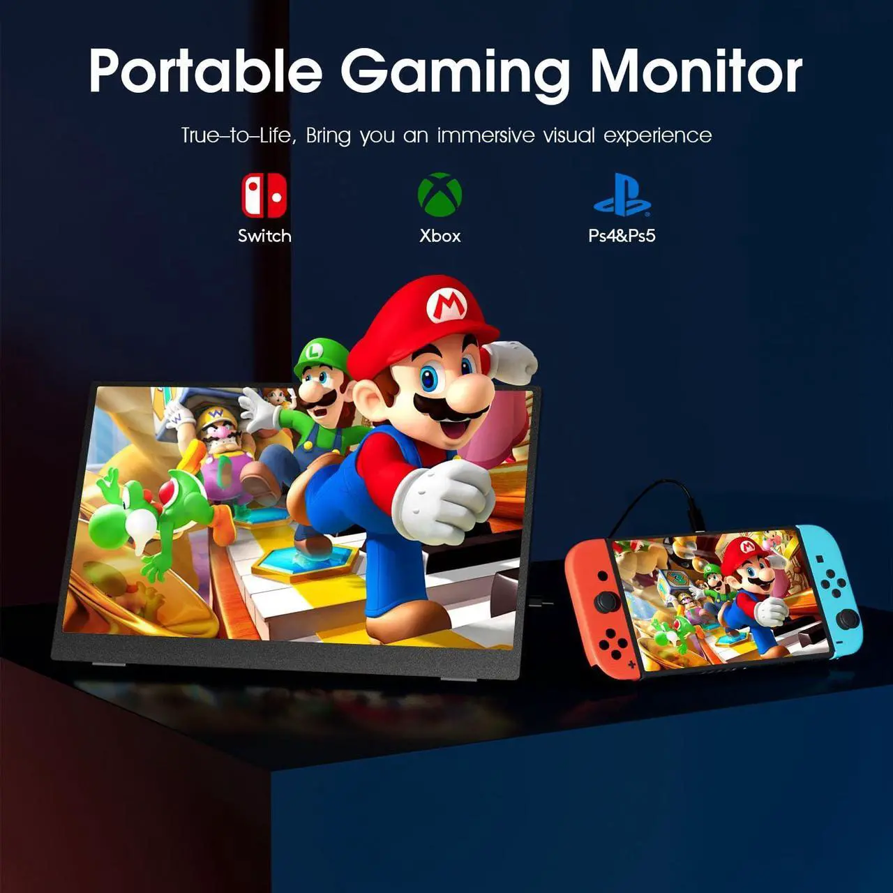 Alt view image 3 of 5 - Portable Monitor 15.6inch 1080P FHD Laptops Monitors USB C HDMI Second External Monitor for Laptops Gaming Monitors Display for Tablet/Phone/PC/MAC/PS5 Built-in Dual Speakers