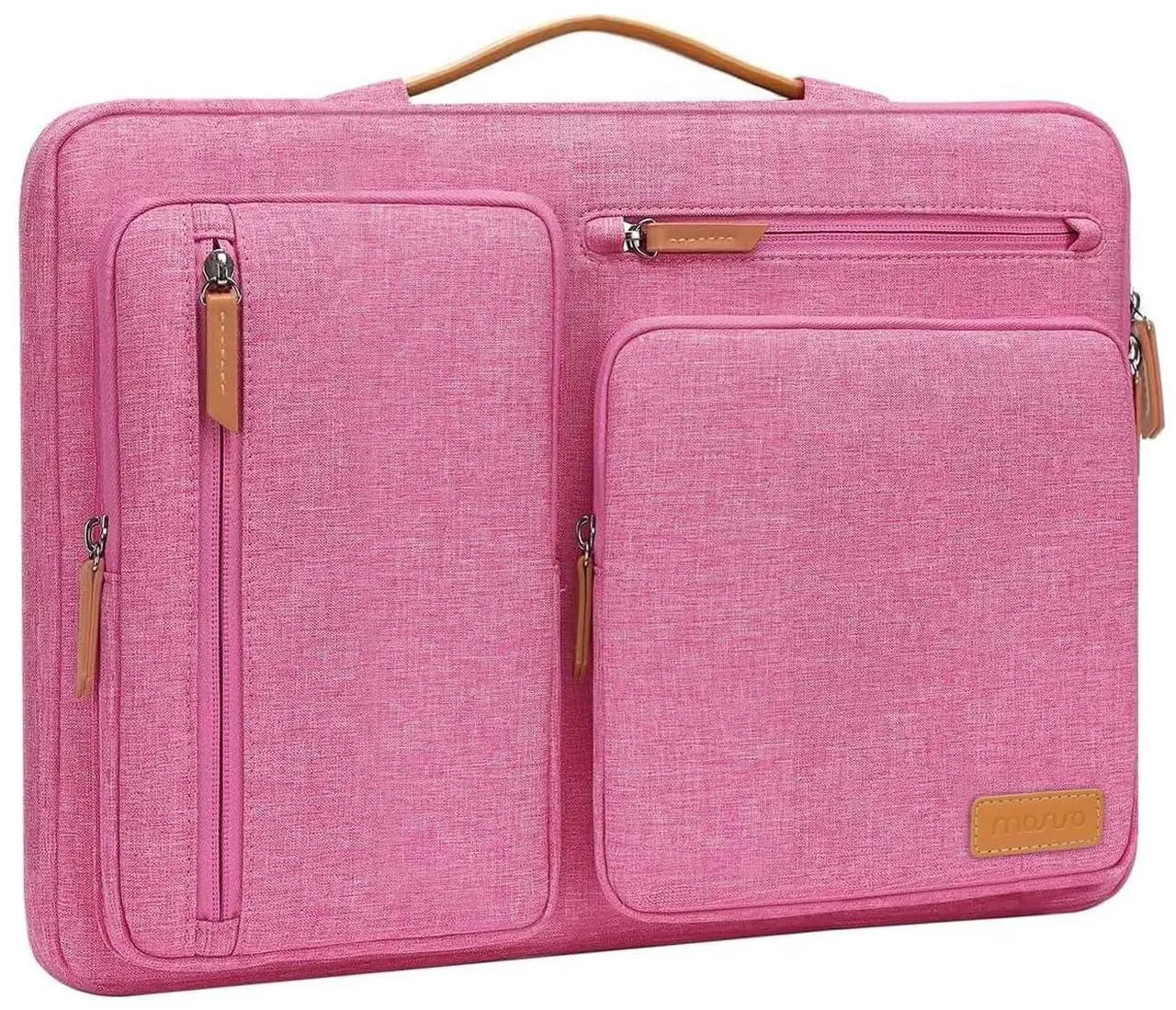 Main image of MOSISO 360 Protective Laptop Case 16 inch, 15-15.6 inch Laptop Sleeve Compatible with MacBook Pro 16, HP, Acer, Dell, Lenovo, ASUS, Side Open Carrying Case with 4 Zipper Pockets&Handle, Rose Red