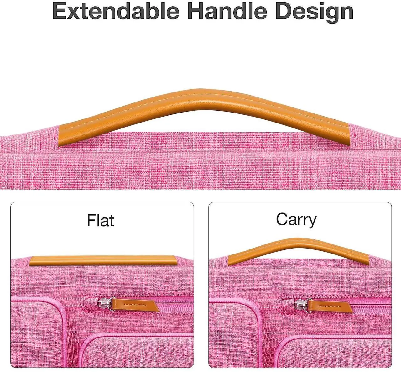 Alt view image 2 of 5 - MOSISO 360 Protective Laptop Case 16 inch, 15-15.6 inch Laptop Sleeve Compatible with MacBook Pro 16, HP, Acer, Dell, Lenovo, ASUS, Side Open Carrying Case with 4 Zipper Pockets&Handle, Rose Red