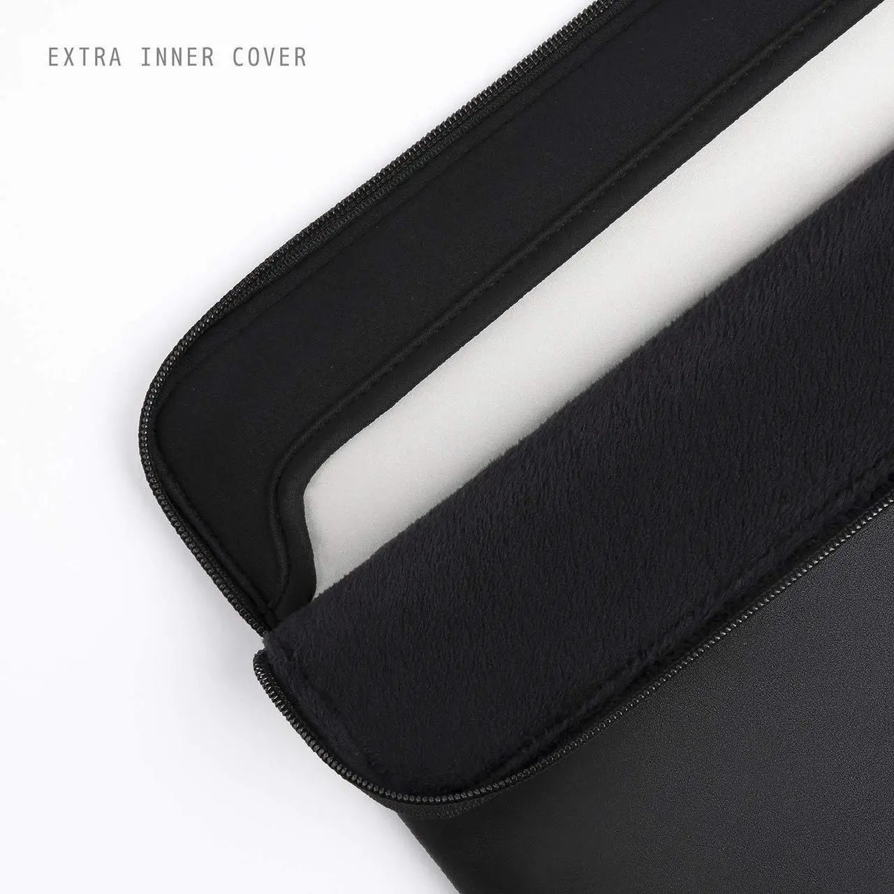 Alt view image 4 of 5 - Comfyable Slim Protective Laptop Sleeve with Accessory Pouch Compatible with 13/13.3/14 Inch MacBook Pro & MacBook Air, Mac Travel Case, Slim PU Leather Laptop Cover M4/M3/M2/M1 2025-2021, Black