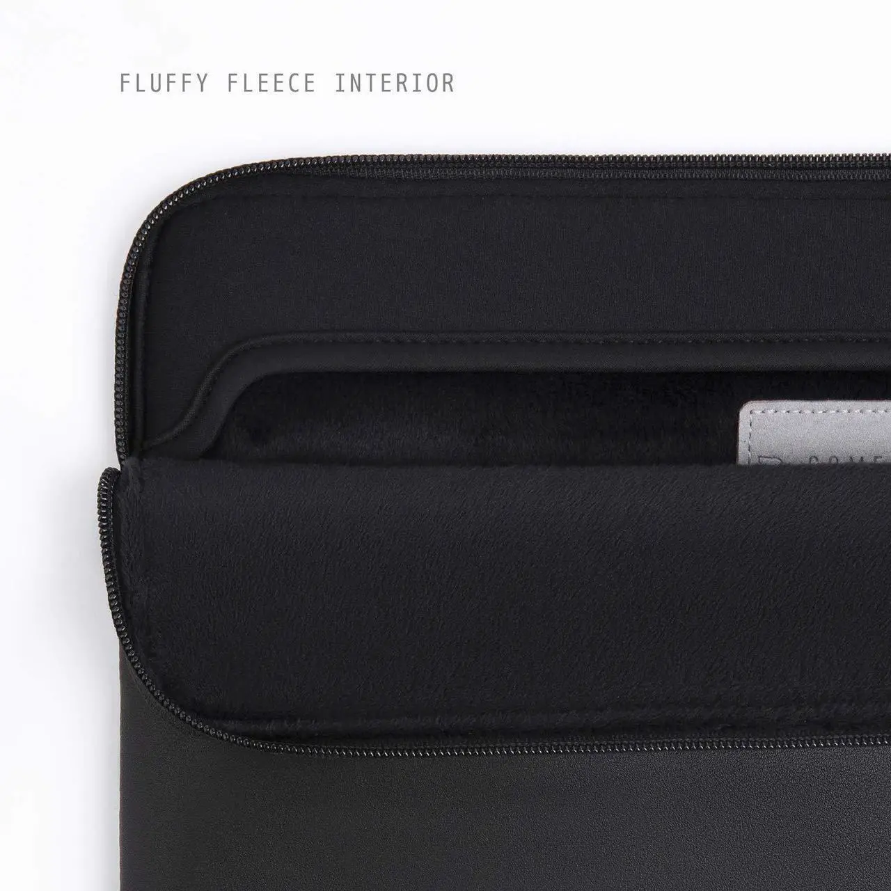 Alt view image 3 of 5 - Comfyable Slim Protective Laptop Sleeve with Accessory Pouch Compatible with 13/13.3/14 Inch MacBook Pro & MacBook Air, Mac Travel Case, Slim PU Leather Laptop Cover M4/M3/M2/M1 2025-2021, Black
