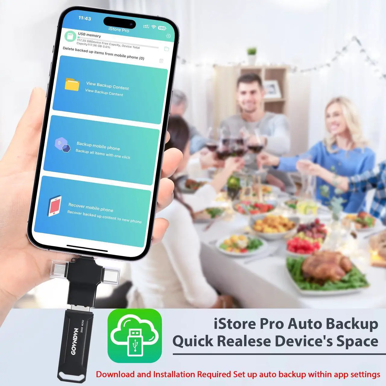Alt view image 2 of 5 - Auto-Backup All Devies Photo-Stick 512GB iStore Pro, 4-in-1 iPhone-Photo-Stick USB-Flash-Drive for Photo Video Contact| iPhone-Memory-Stick Apple Thumb-Drive for iPad,iPhone,PC,Android Phones,Tablets