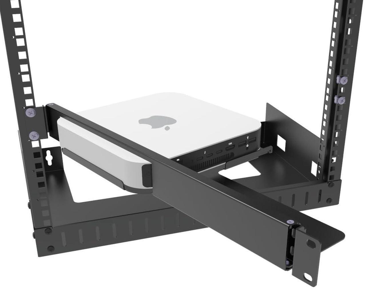 Alt view image 2 of 5 - JINGCHENGMEI 1U Mini Rack Mount for Apple Mac mini, 19-inch Hinged Server Rack Shelf for All Mac mini M2 and M1 Models