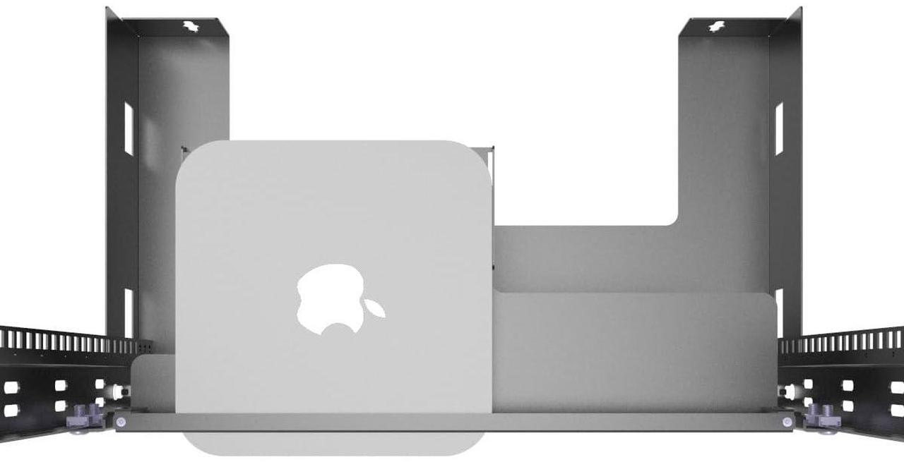 Alt view image 5 of 5 - JINGCHENGMEI 1U Mini Rack Mount for Apple Mac mini, 19-inch Hinged Server Rack Shelf for All Mac mini M2 and M1 Models