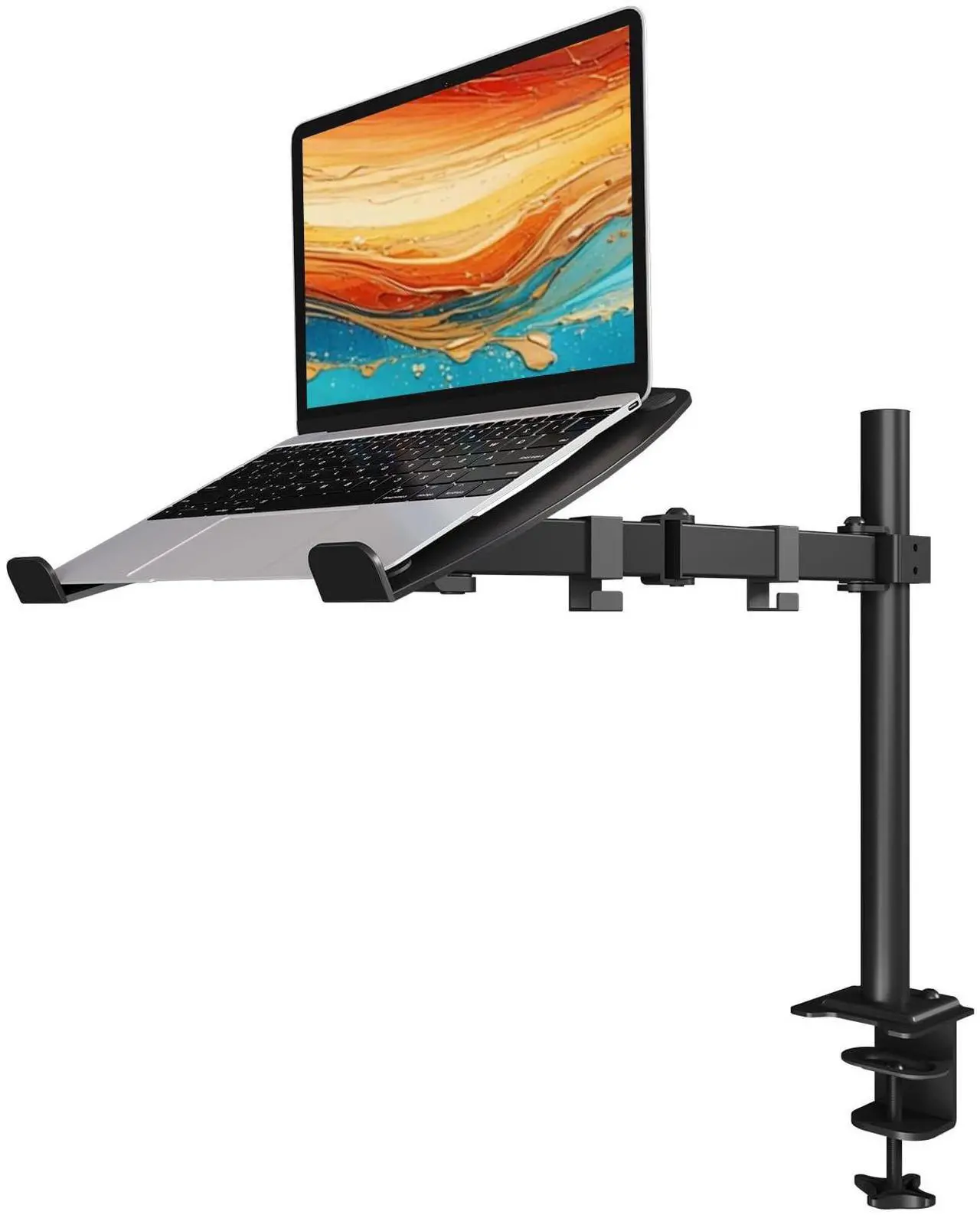 Main image of JOY worker Single Laptop Notebook Desk Mount with Tray for 12-32inch Computer Screen, Fully Adjustable Laptop Desk Arm for Laptop Notebook up to 15.6'', Weight up to 17.6lbs