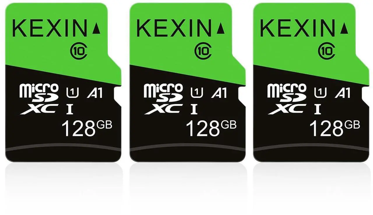 Main image of KEXIN 128GB Micro SD Card 3 Pack - Full HD High Speed microSDXC Memory Card with SD Adapter UHS-I C10 U1 TF Card for Tablet Laptop Action Camera Dash Cam Drone Game Console, 128 G 3 Pack