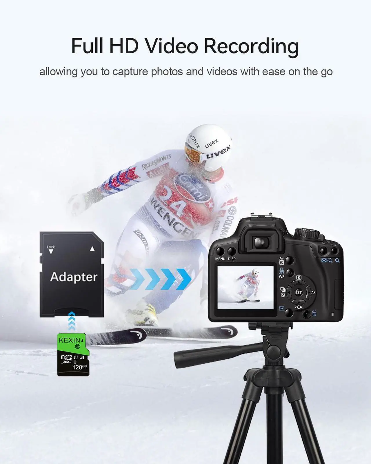 Alt view image 5 of 5 - KEXIN 128GB Micro SD Card 3 Pack - Full HD High Speed microSDXC Memory Card with SD Adapter UHS-I C10 U1 TF Card for Tablet Laptop Action Camera Dash Cam Drone Game Console, 128 G 3 Pack