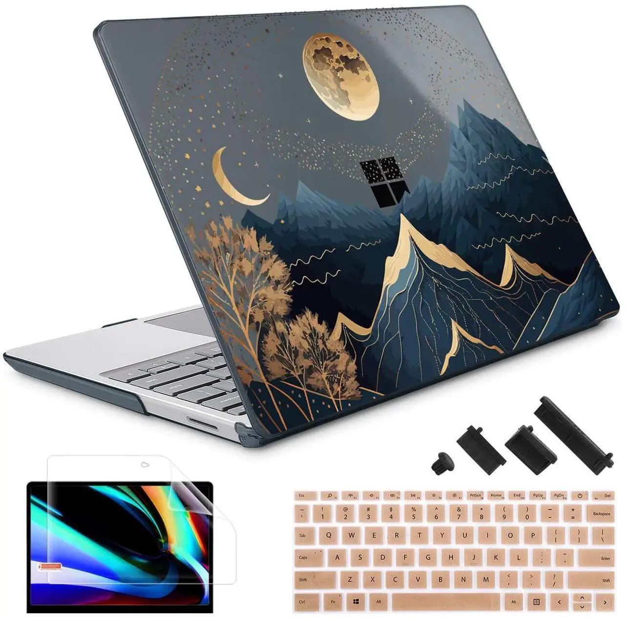 Main image of May Chen for 15 inch Microsoft Surface Laptop 3/4/5 with Metal Palm Rest Models:1872 1873 1953 1979, Plastic Hard Shell Case with Screen Protector & Keyboard Cover & Dust Plug, Traditional
