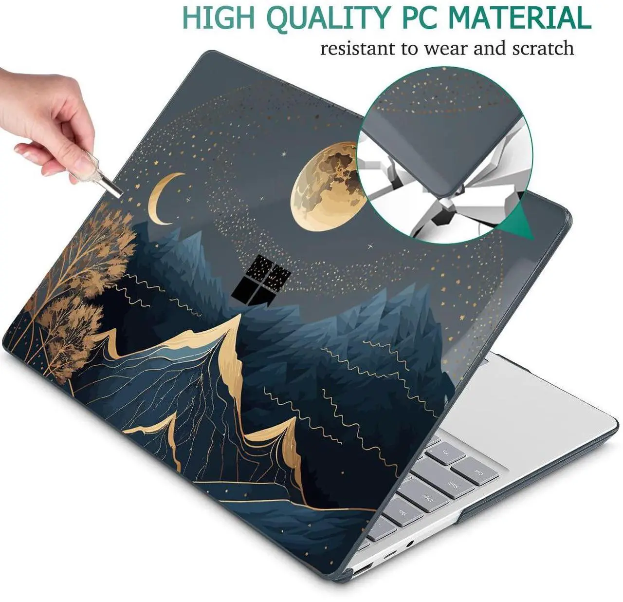 Alt view image 4 of 5 - May Chen for 15 inch Microsoft Surface Laptop 3/4/5 with Metal Palm Rest Models:1872 1873 1953 1979, Plastic Hard Shell Case with Screen Protector & Keyboard Cover & Dust Plug, Traditional