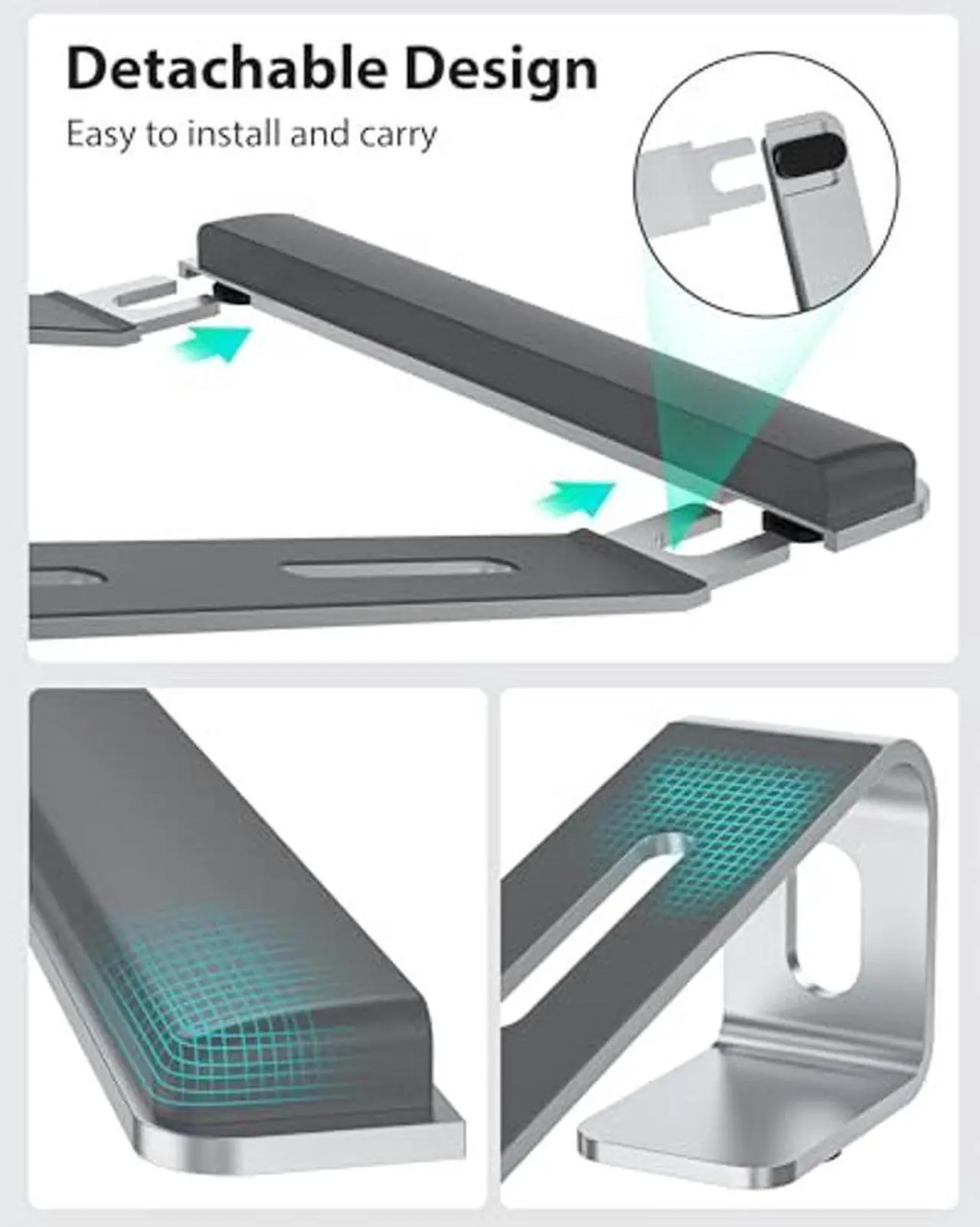 Alt view image 4 of 5 - NTMY Laptop Stand for Desk + Magic MagSafe Car Mount Vent