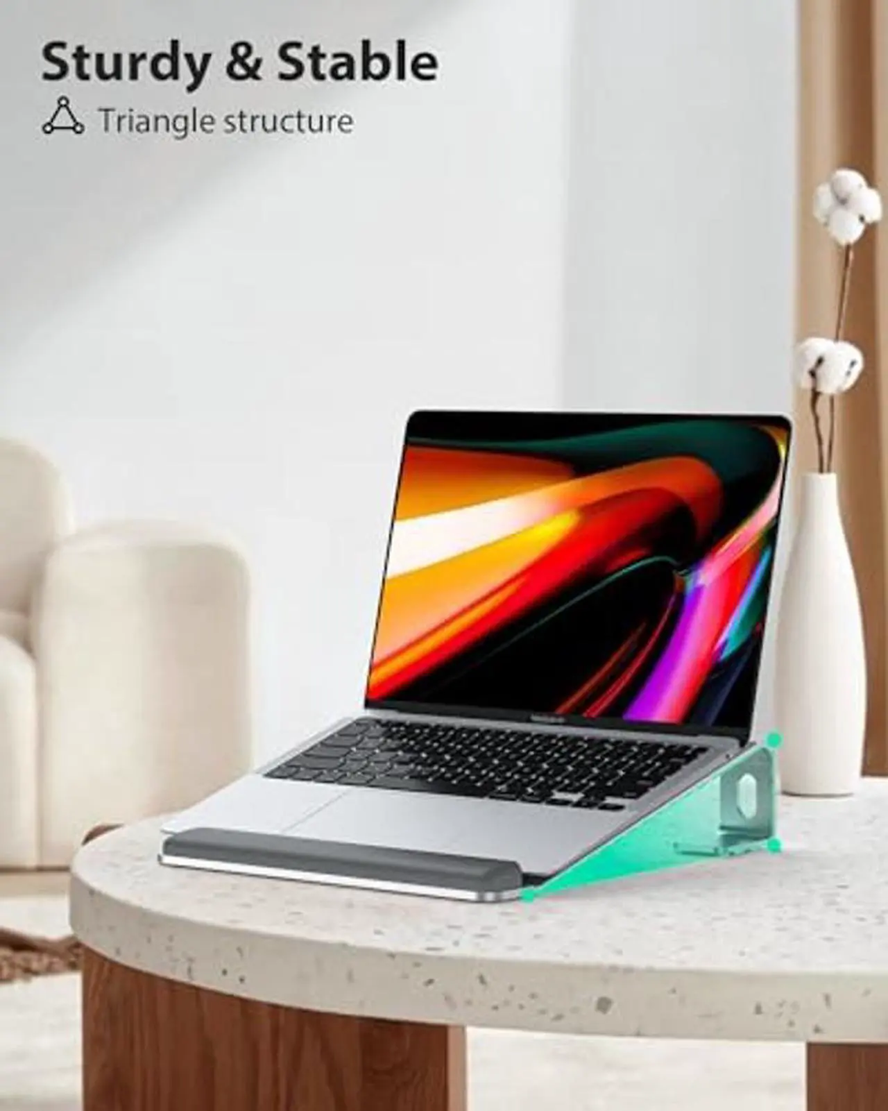 Alt view image 5 of 5 - NTMY Laptop Stand for Desk + Magic MagSafe Car Mount Vent