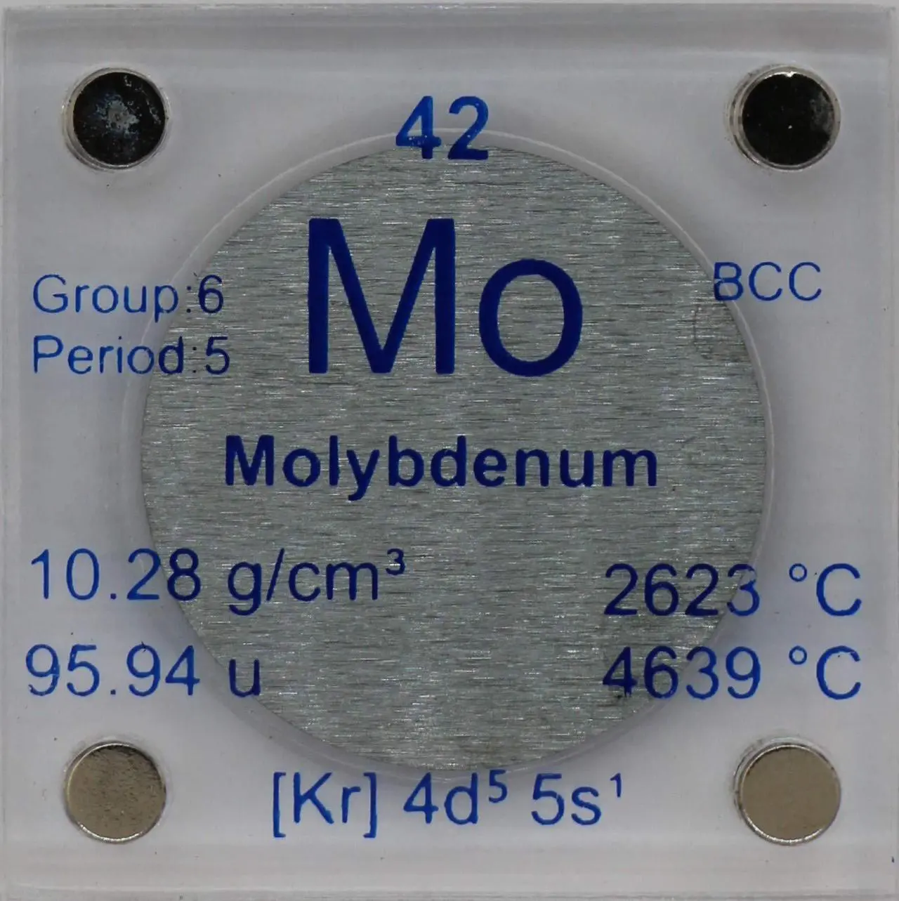 Main image of Molybdenum (Mo) 24.26mm Metal Disc with Acrylic Case for Collection or Experiments