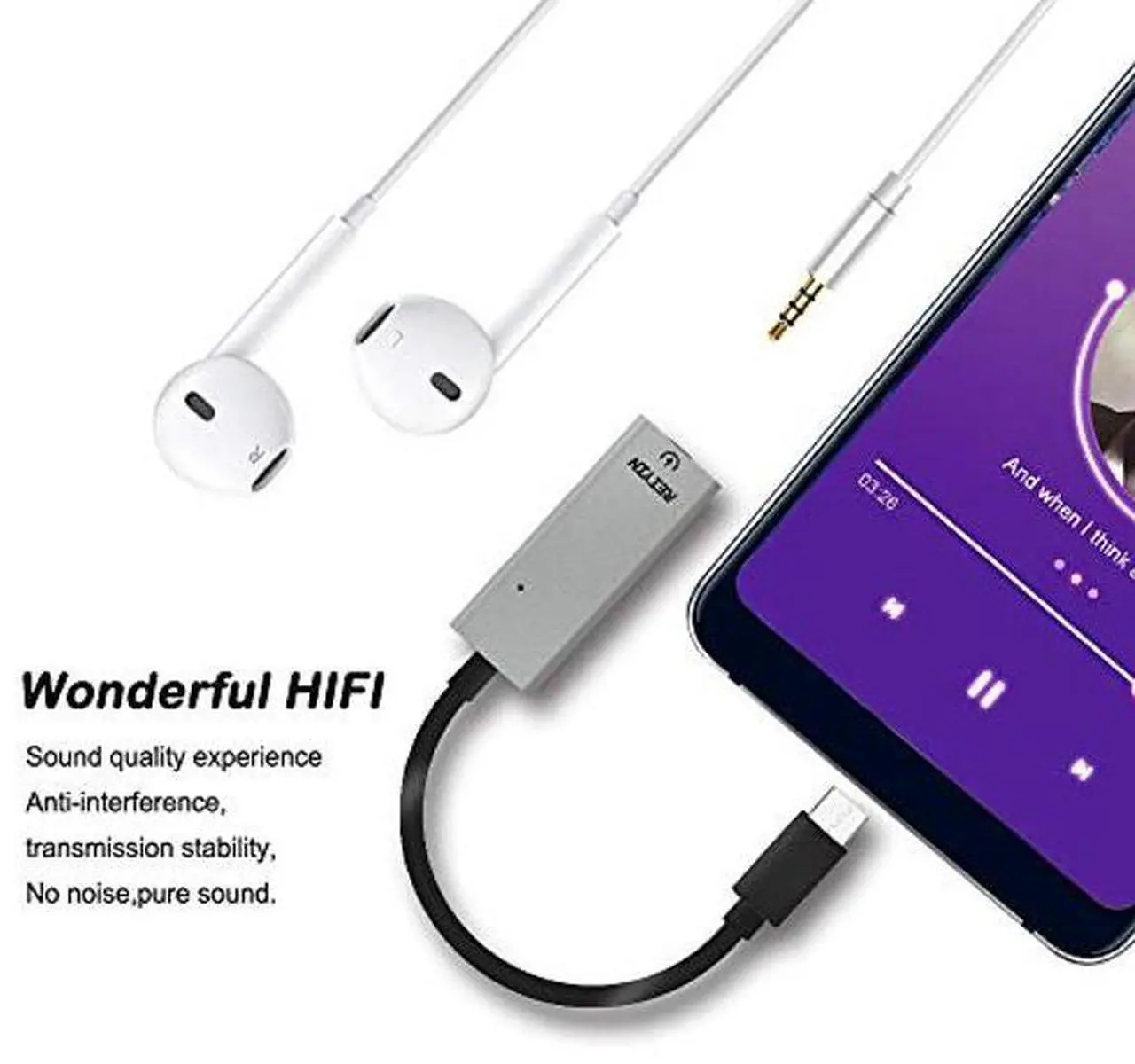 Alt view image 4 of 5 - Reiyin DA-03 USB-C DAC Audio Converter 192kHz 24bit Toslink Optical 3.5mm AUX Output External Sound Card