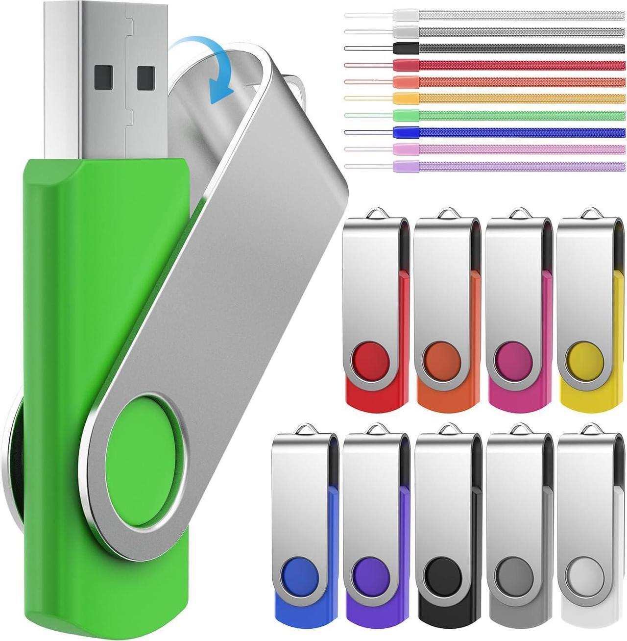 Main image of Flash Drive 8 GB 10 Pack USB 2.0 USB Thumb Drive USB Drive Pack USB Flash Drives Memory Stick Jump Drive Zip Drive for File Backup and Transfer