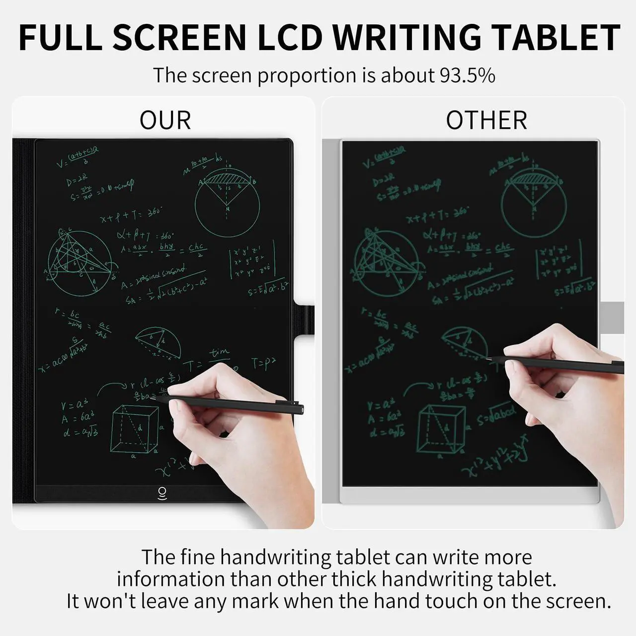 Alt view image 3 of 5 - LCD Writing Tablet for Adults: 11.5 inch Full Screen Drawing Tablet Reusable Erasable Digital Notepad with Hall Switch and Tablet Case for Gift Birthday