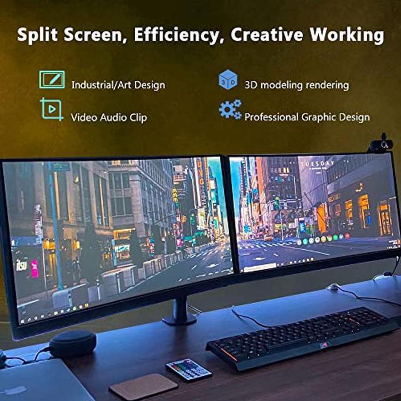 Alt view image 5 of 5 - SURALLOW RX 580 Graphics Card 8GB 2048SP, GDDR5, 256 Bit, Pc Gaming Video Card, 3*DP, HDMI, PCI Express 3.0 with Freeze Fan Stop for Desktop Computer GPU for Gaming PC