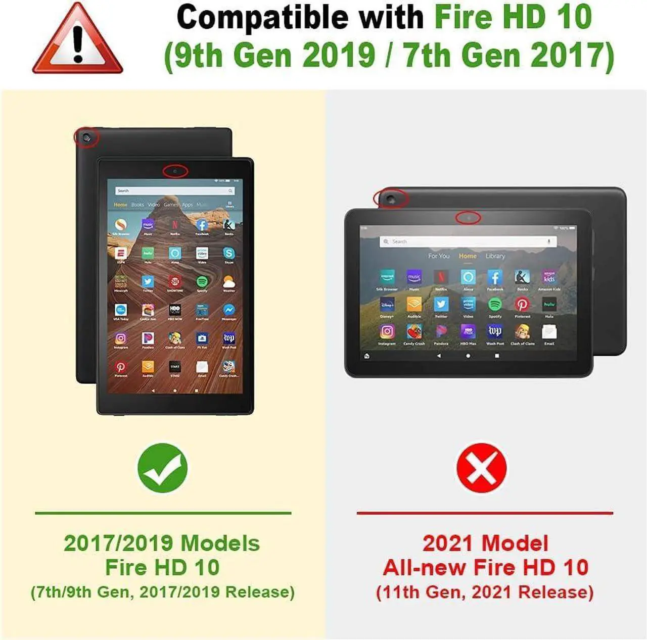 Alt view image 2 of 5 - Case for Kindle Fire HD 10 Tablet 10.1" (6th/7th/8th9/th Generation, 2016/2017/2018/2019), PU Leather Flip Case with Elastic Band & Card Slots/Holder, Multi-Angle Stand Cover - Colorful Butterfly