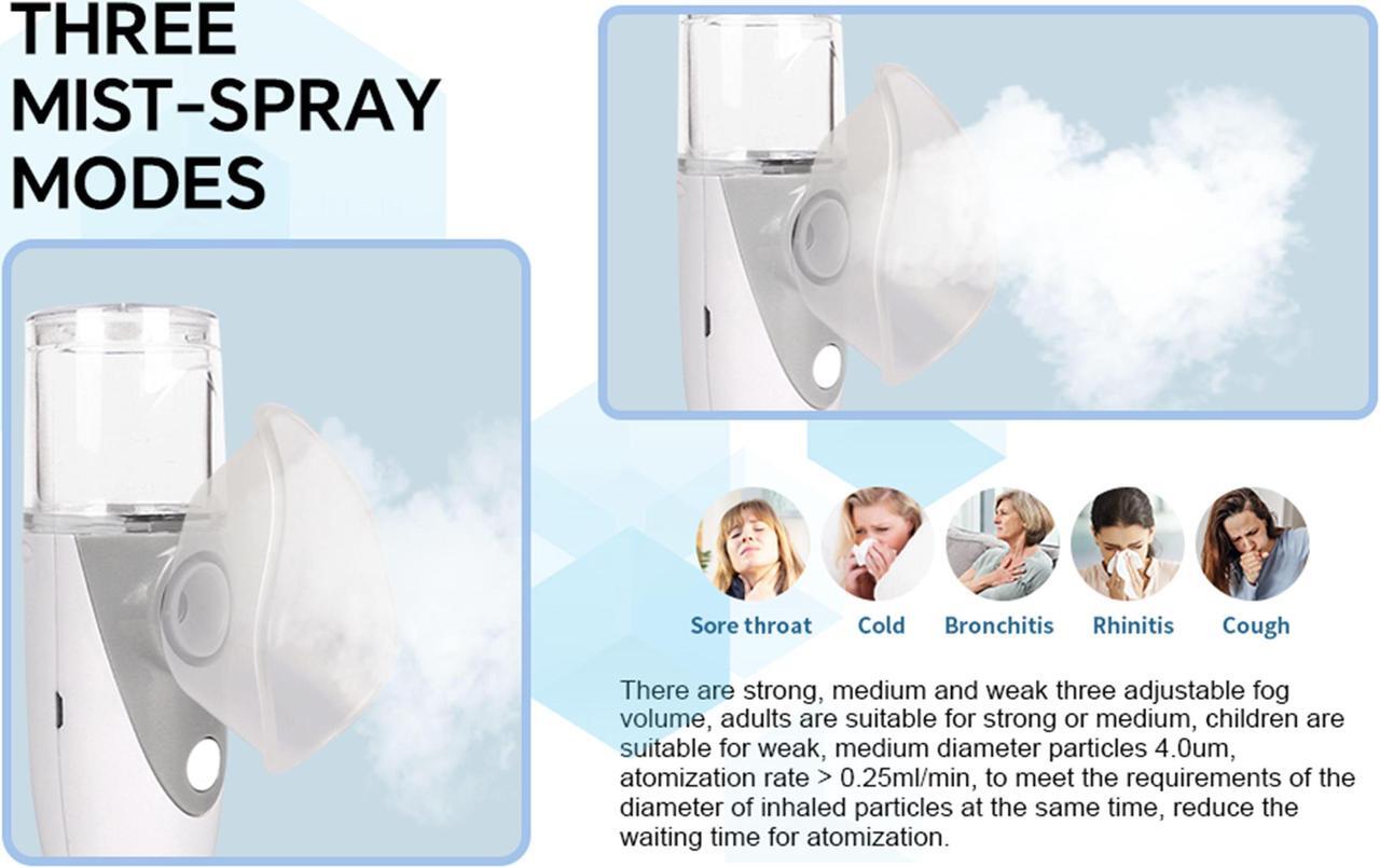 Alt view image 3 of 7 - Mericonn Rechargeable Mesh Nebulizer Portable Equipment for Homecare with USB Charging