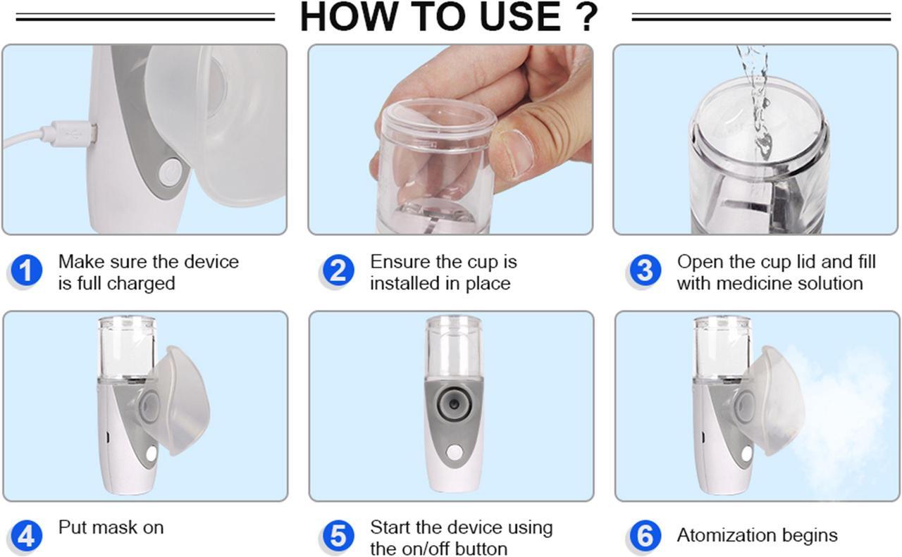 Alt view image 5 of 7 - Mericonn Rechargeable Mesh Nebulizer Portable Equipment for Homecare with USB Charging