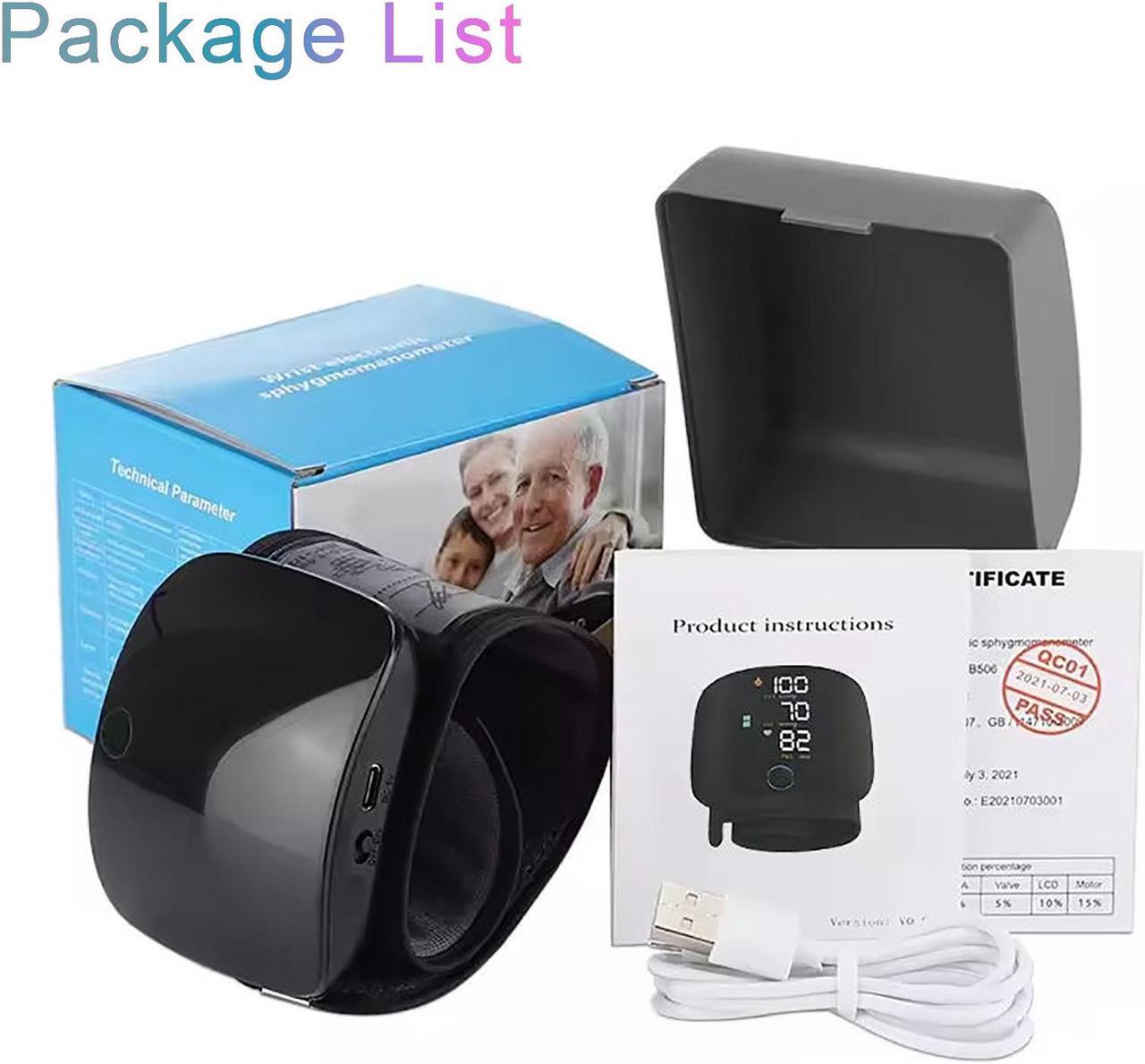 Alt view image 6 of 6 - Mericonn Wrist Blood Pressure Monitor BP Monitor LED Display Blood Pressure Cuff Wrist Automatic Voice 2x99 Reading Memory for Home Use with Carrying Case