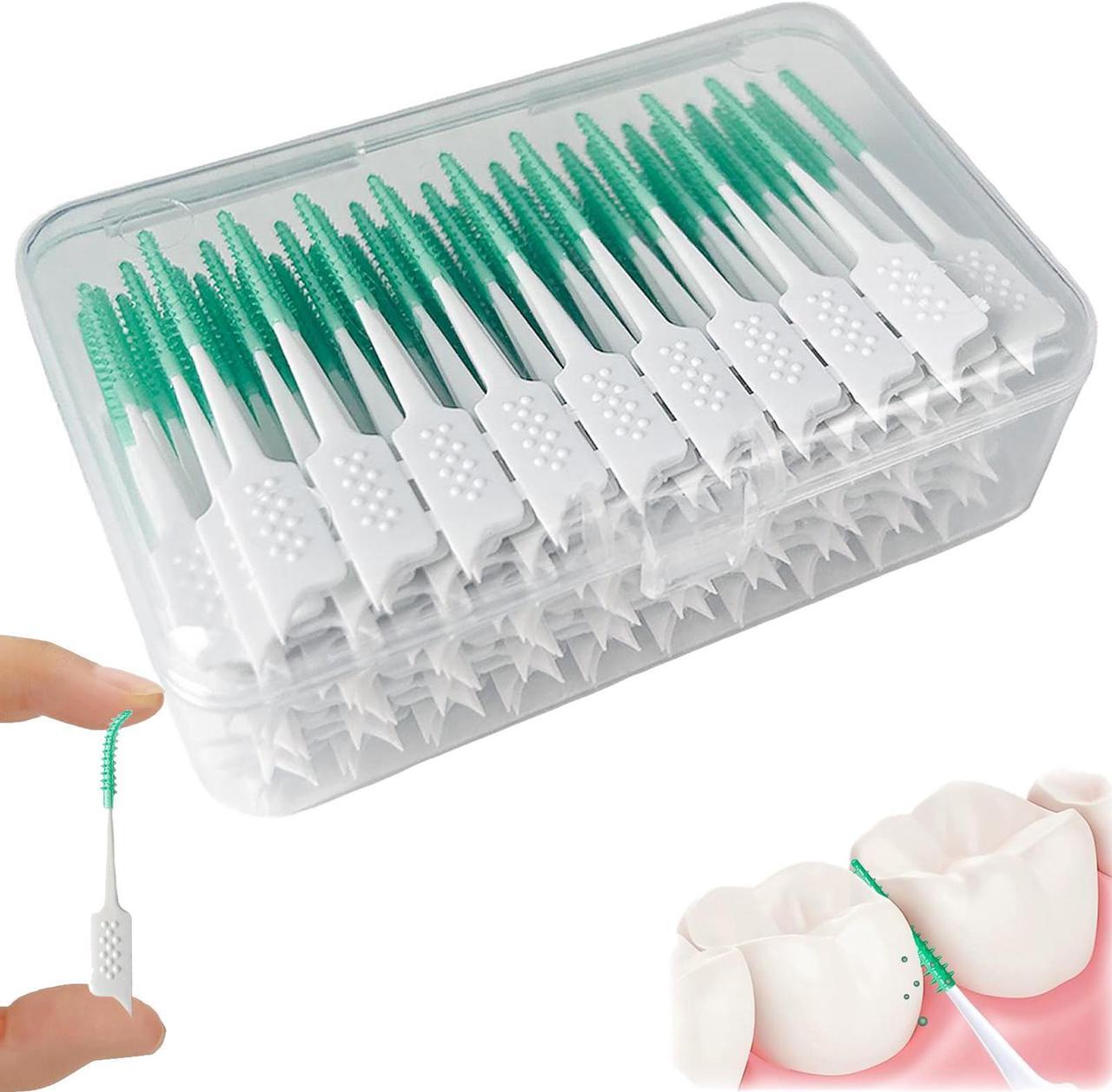 Main image of Mericonn Oral Care Green Interdental Brushes - Pack of 200, Lightweight & Flexible Design with Convenient Portability for Effective Plaque Removal