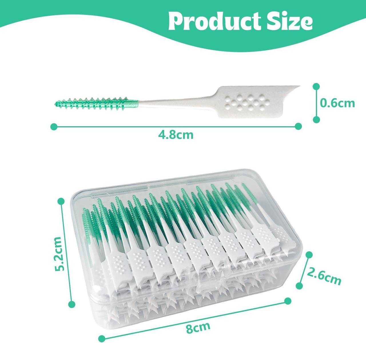 Alt view image 2 of 7 - Mericonn Oral Care Green Interdental Brushes - Pack of 200, Lightweight & Flexible Design with Convenient Portability for Effective Plaque Removal