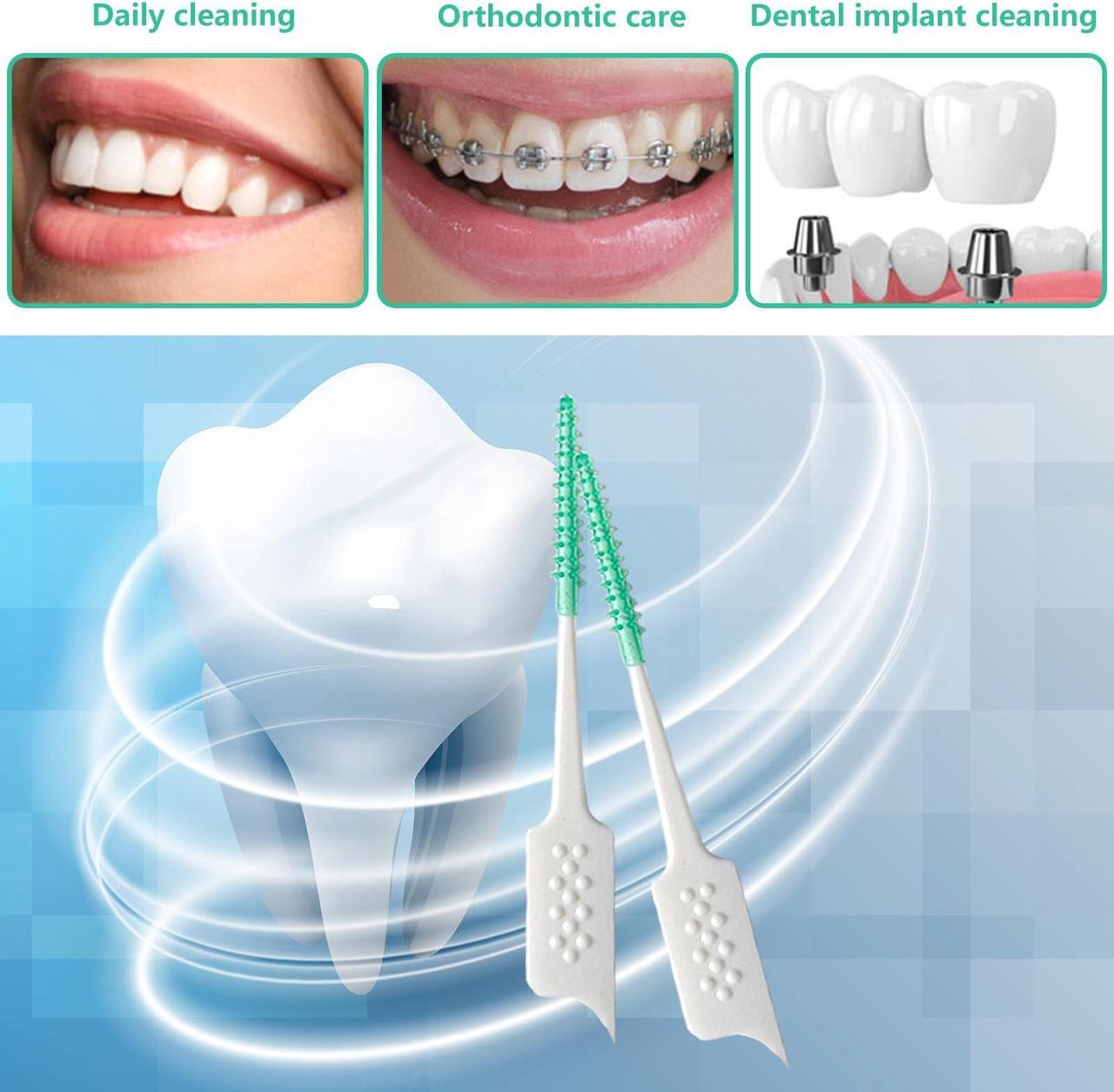 Alt view image 6 of 7 - Mericonn Oral Care Green Interdental Brushes - Pack of 200, Lightweight & Flexible Design with Convenient Portability for Effective Plaque Removal