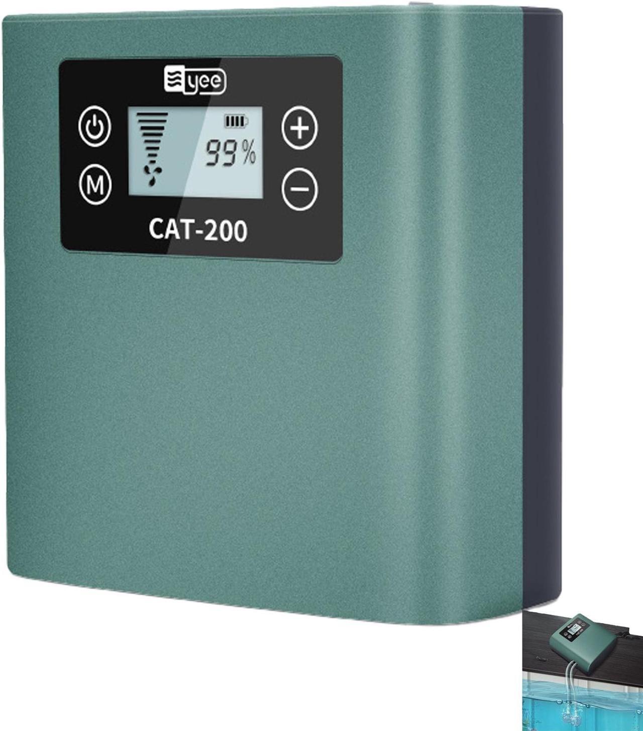 Main image of Mericonn Aquarium Air Pump - Rechargeable Battery & Intelligent AC/DC Switch, LCD Display, Ultra Silent with Adjustable Airflow for Freshwater & Marine Tanks