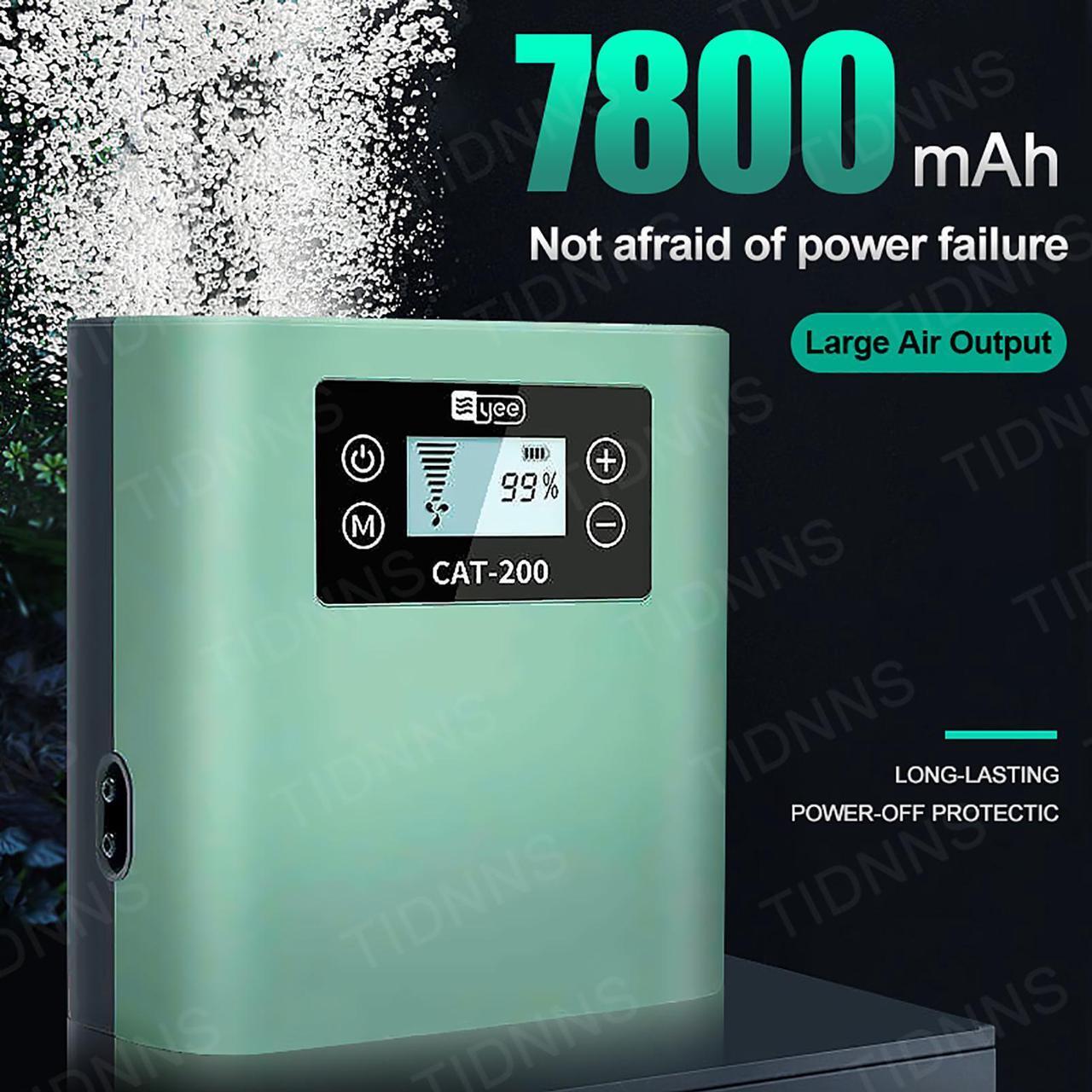 Alt view image 3 of 7 - Mericonn Aquarium Air Pump - Rechargeable Battery & Intelligent AC/DC Switch, LCD Display, Ultra Silent with Adjustable Airflow for Freshwater & Marine Tanks