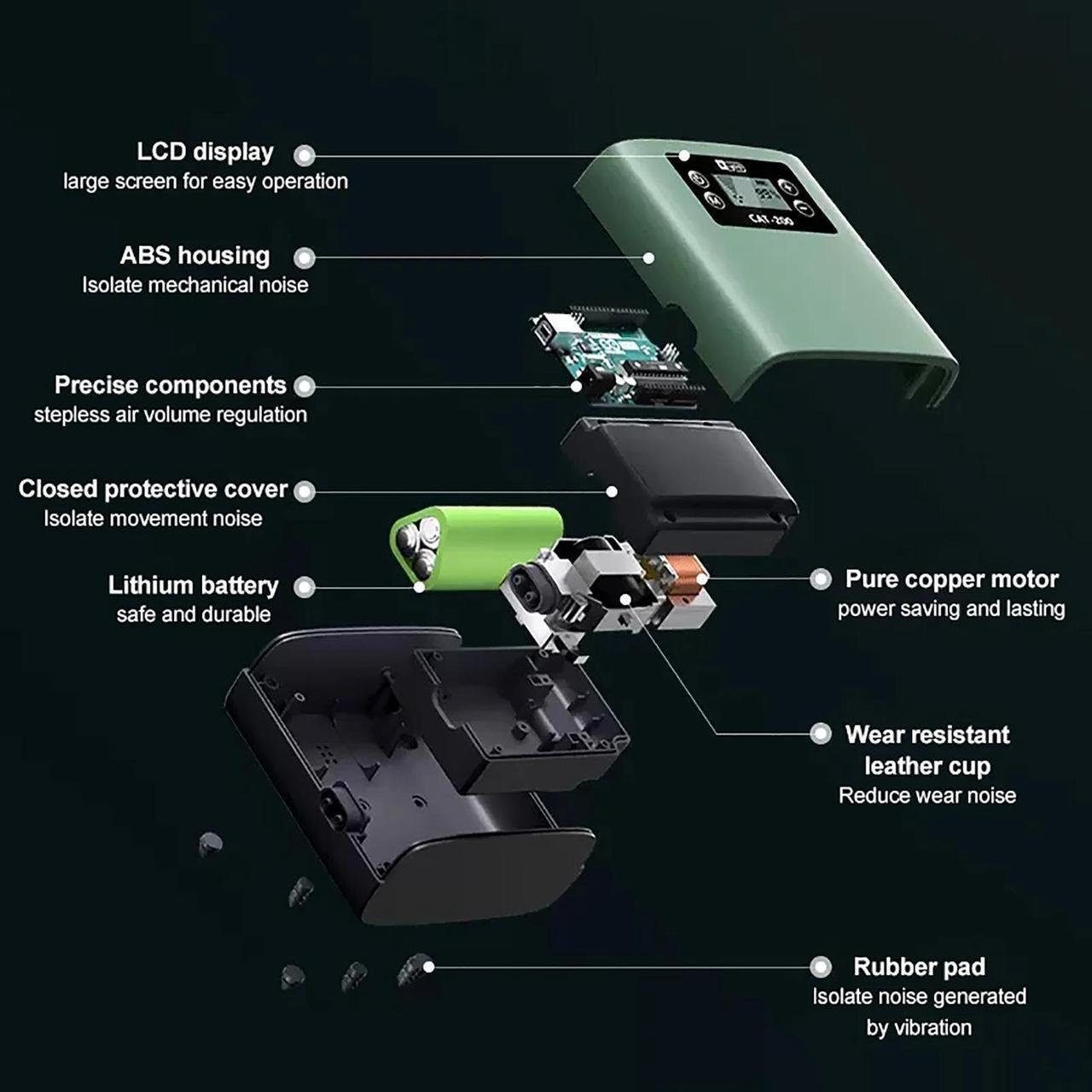 Alt view image 7 of 7 - Mericonn Aquarium Air Pump - Rechargeable Battery & Intelligent AC/DC Switch, LCD Display, Ultra Silent with Adjustable Airflow for Freshwater & Marine Tanks