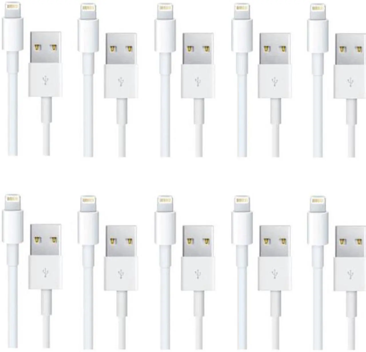Alt view image 5 of 6 - 4xem 4XLIGHTNING10PK 10Pk 1M 3Ft White Lightning Cable Iphone Ipod Ipad Iphone 5 6 7