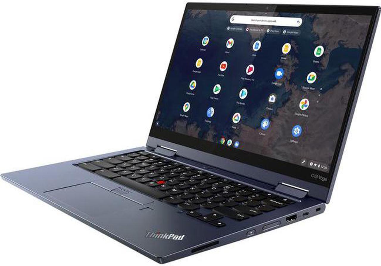 Alt view image 4 of 18 - Lenovo ThinkPad C13 Yoga Gen 1 20UX001PUS 13.3" Touchscreen 2 in 1 Chromebook - Full HD - 1920 x 1080 - AMD 3150C Dual-core (2 Core) 2.40 GHz - 4 GB RAM - 32 GB Flash Memory - Abyss Blue - Chrome