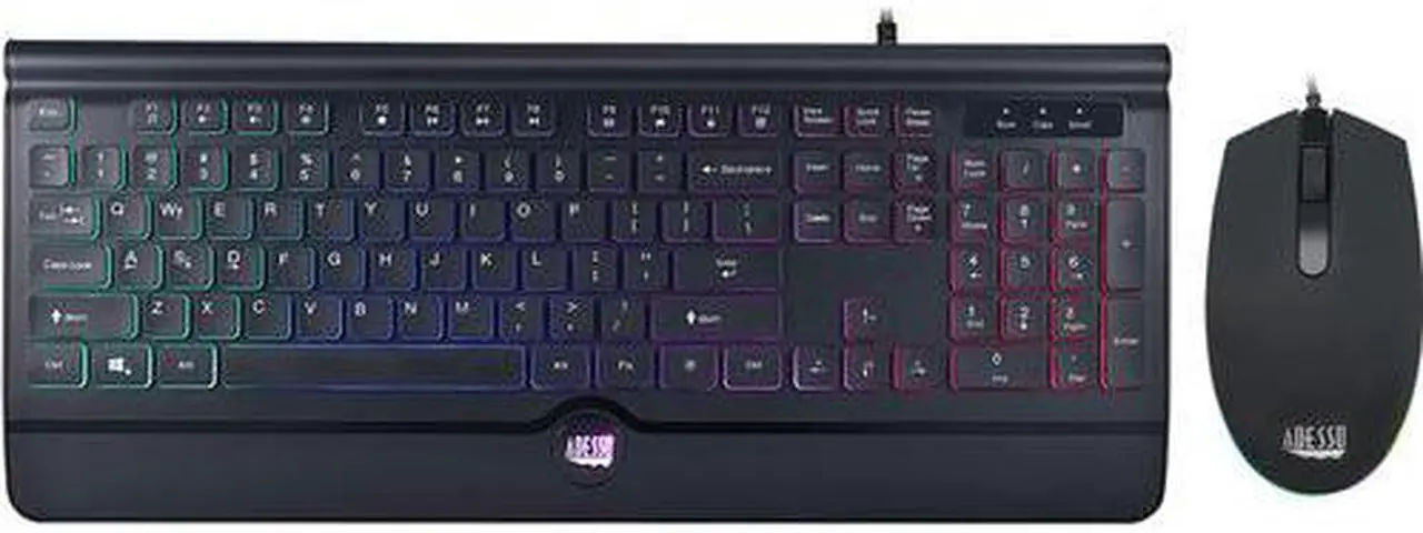 Alt view image 16 of 19 - ADESSO Illuminated Gaming Keyboard & Illuminated Mouse Combo AKB-137CB Black USB 104-Key US layout Keyboard