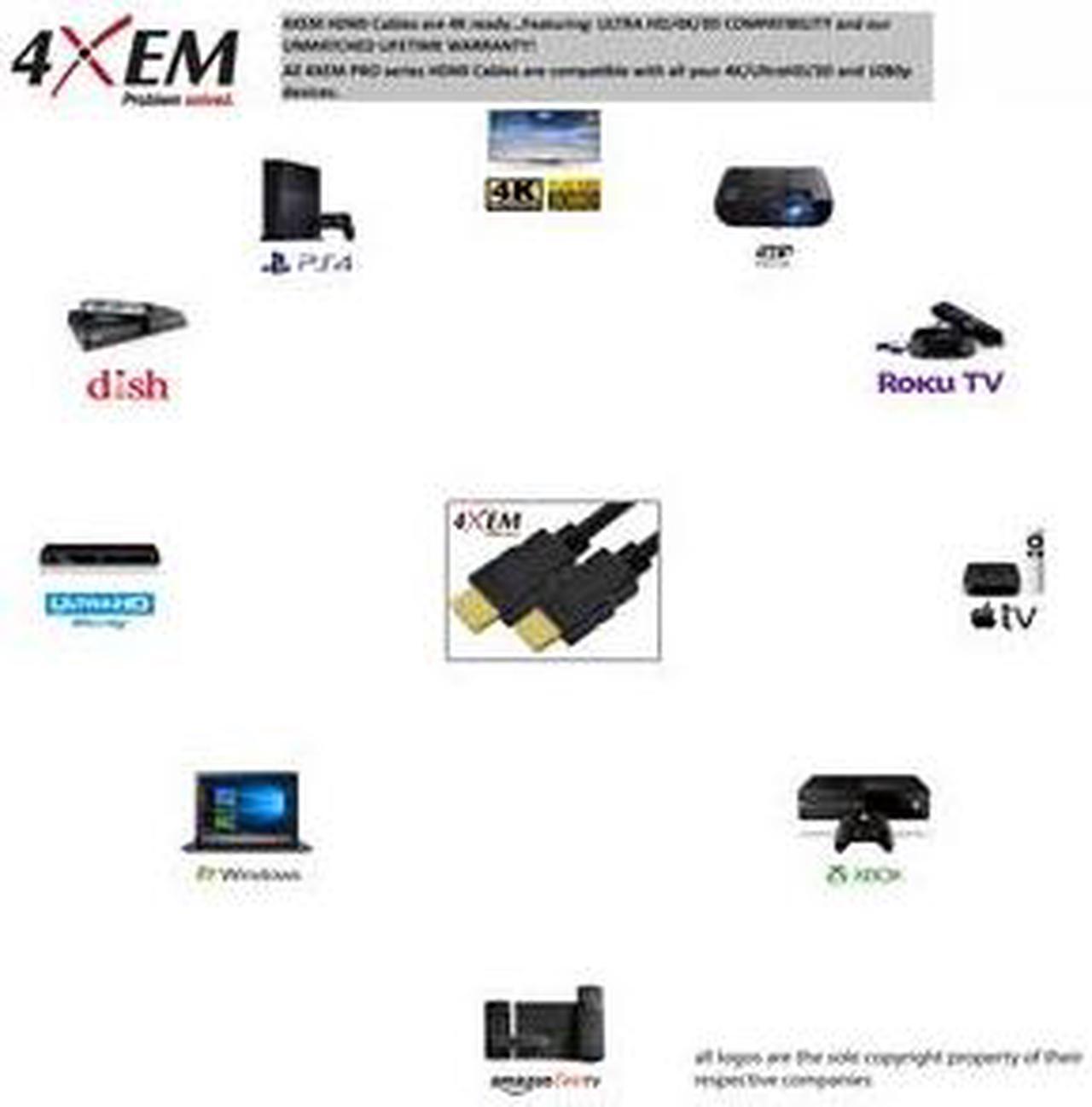 Alt view image 9 of 11 - 4xem 4XHDMI4K2KPRO6 6Ft 2M High Speed Hdmi 1.4 Pro Cable 4Kx2K 4K2K Ethernet Ultra Hd